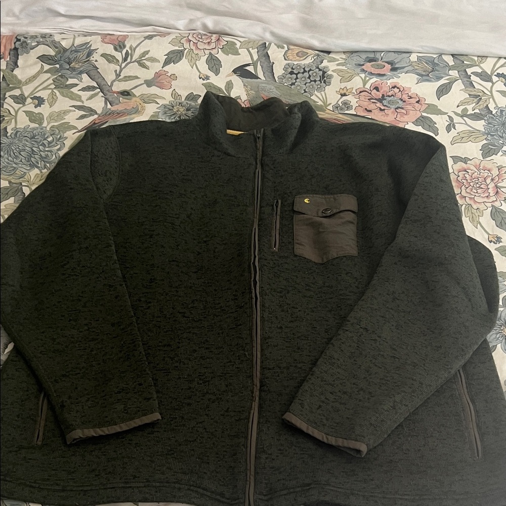 Dark Green Zip-Up Criquet Jacket XXL
